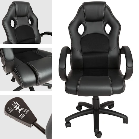Racing Gamingstuhl schwarz für 49,99 EUR inkl. Versand