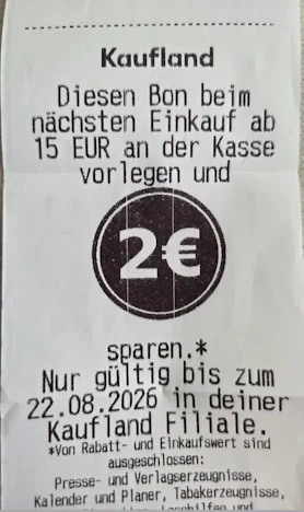 Kaufland Rabattcoupon nach jedem Einkauf!