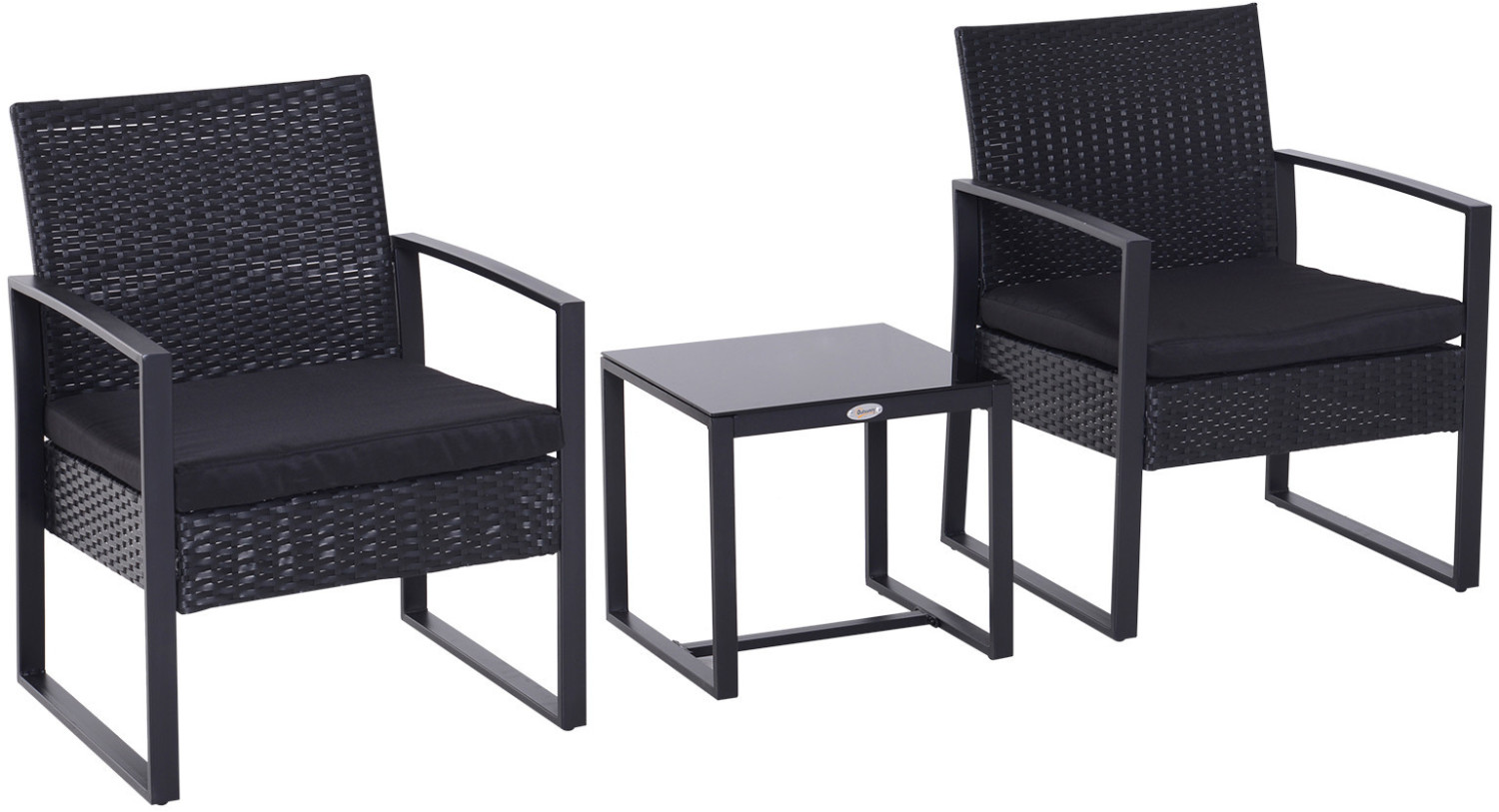 Outsunny Polyrattan Sitzgruppe als 5-tlg. Set schwarz (863-012) mit 46,37€ Rabatt