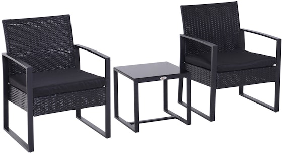 Outsunny Polyrattan Sitzgruppe als 5-tlg. Set schwarz (863-012) mit 46,37€ Rabatt