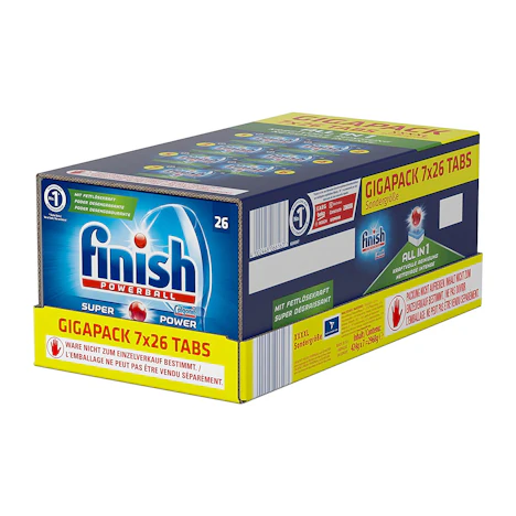 Finish all in one Spülmaschinentabs Quartalspack ( 182 Tabs ) für 20€