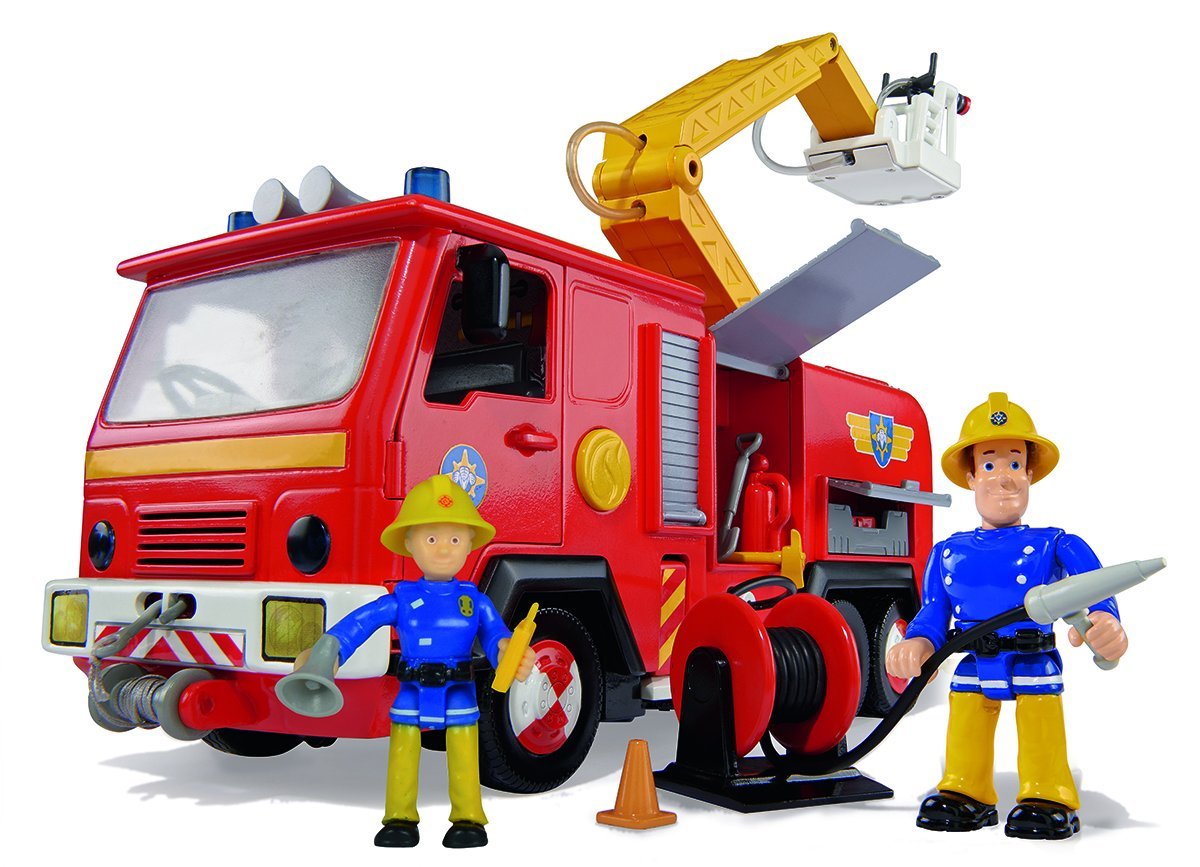 Simba 109257661 - Feuerwehrmann Sam Jupiter Feuerwehrauto mit 2 Figuren 28cm für 29,99 EUR inkl. VSK