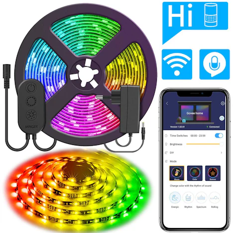 LED Strip Lichtband, Govee WiFi Drahtlos smart Handy Streuerbare Sync mit Musik