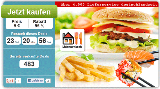 11€ Lieferservice.de Gutschein für 5€