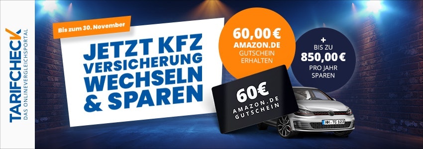 Tarifcheck: KFZ-Versicherung vergleichen und wechseln » mit 60€ Amazon-Gutschein 🚘
