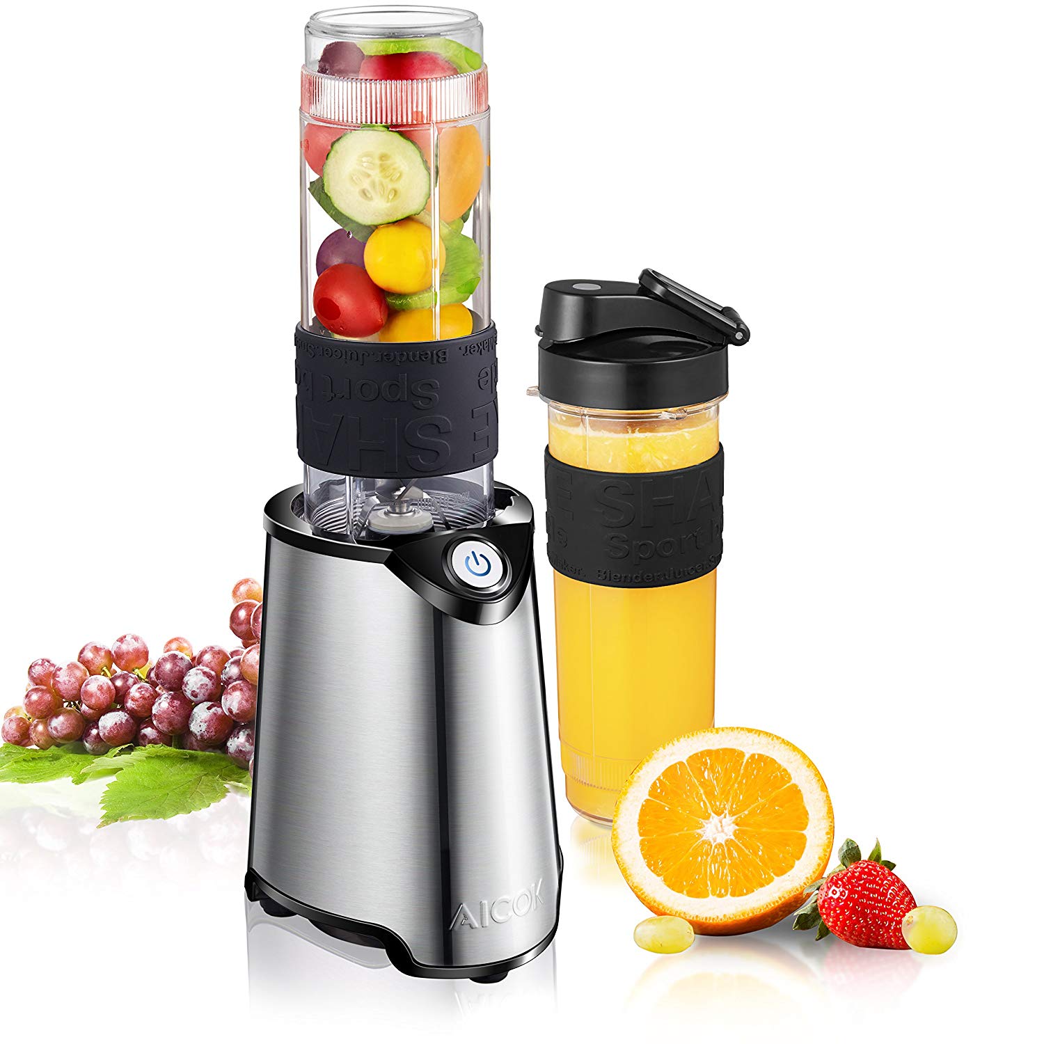 Mini Standmixer mit zwei BPA-freie Tritan-Trinkflasche 300W für 20,87€
