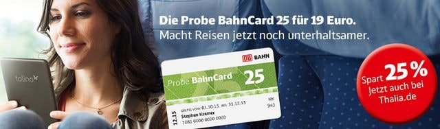 BahnCard 25 für 3 Monate nur 19 euro