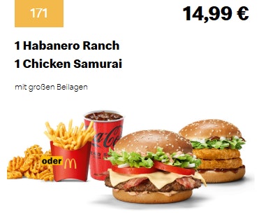 McDonalds-Gutscheine-Apfeltasche McDonalds Gutscheine Habanero Chicken Samurai Menu