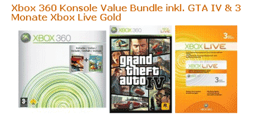 Xbox 360 mit GTA IV wieder für 199 € bei Amazon