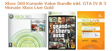 Xbox 360 mit GTA IV wieder für 199 € bei Amazon