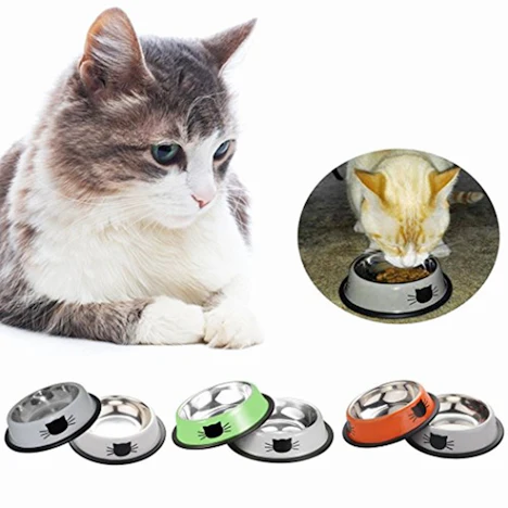70% RABATT Legendog Futternapf Katze, 2 Stück Edelstahl Rutschfest Katzen Napf