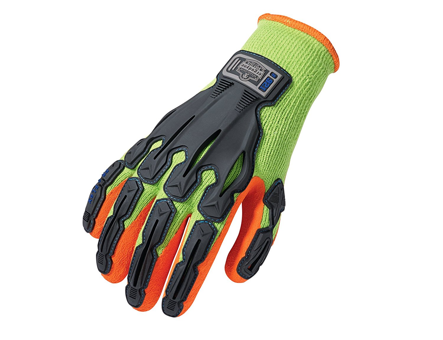 ProFlex 921 2 x große Thermo-Gummi getaucht Rücken Impact reduziert Handschuh – Lime – parent, 921, S