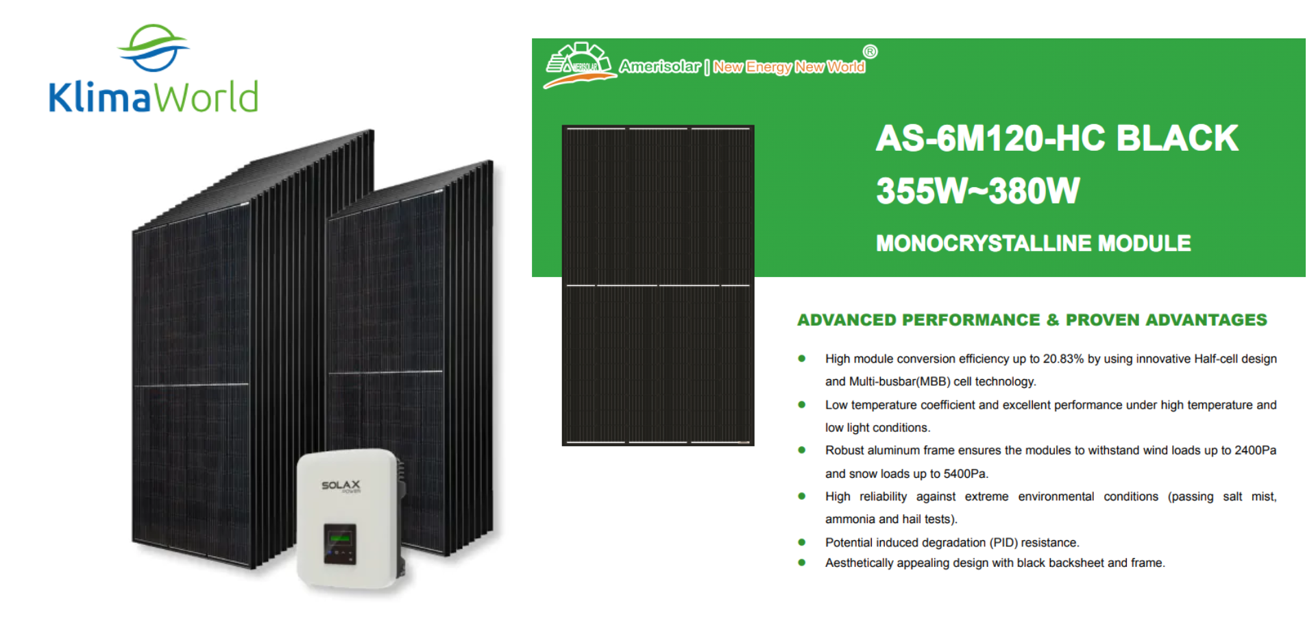 Solax Photovoltaik Solaranlage 10kW für 4.877€ - 28 ThermoFlux Halbzellen Solarmodule &amp; 10 kW Solax X3-MIC 10.0 G2 Wechselrichter