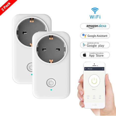 2x WiFi Smart Steckdose, WLAN Smart Socket Outlet funktioniert mit Amazon Alexa und Google Home,Kostenloser Versand 13,79 EUR