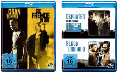 Blu-Ray Double Features für 9,95€! Gran Torino &amp; Die Fremde in dir oder Departed &amp; Blood Diamond