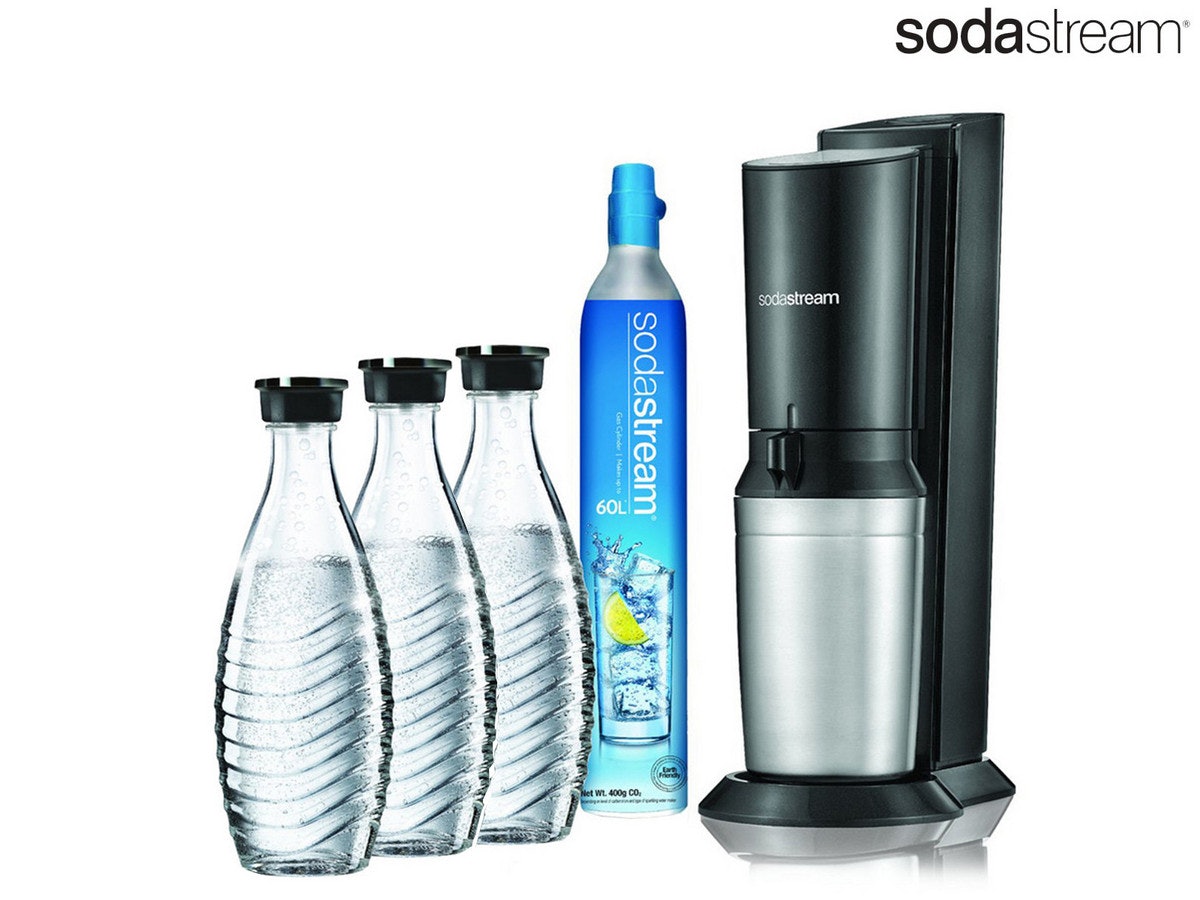 Sodastream Crystal 2.0 Titan Inkl. 3 Glaskaraffen Edeka SodaStream Crystal 2.0 mit 3 Glaskaraffen