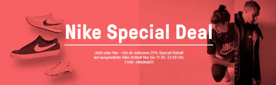 25% Rabatt auf ausgewählte Produkte von Nike bei HHV - z.B. Nike Aptare SE Sneaker für 47€