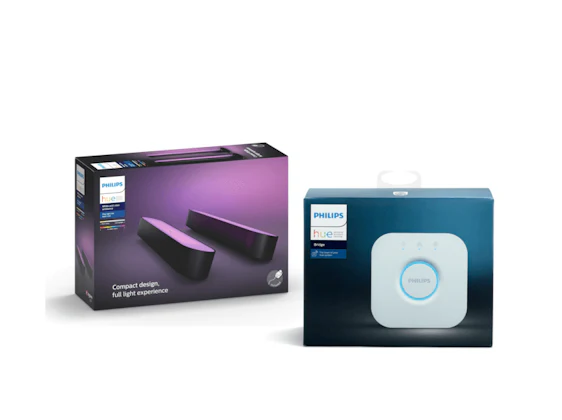 2x Philips Hue Play LED Tischleuchten + 1x Philips Hue Bridge