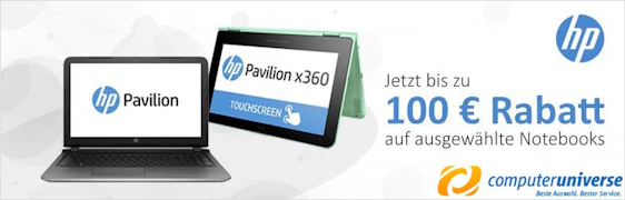 Satte Rabatte - bis zu 100€ Rabatt auf HP-Notebooks, z. B. HP Pavilion 14-al005ng 14'' Notebook, i5-6200U, 8GB RAM, 500 GB HDD, Windows 10 für 524€