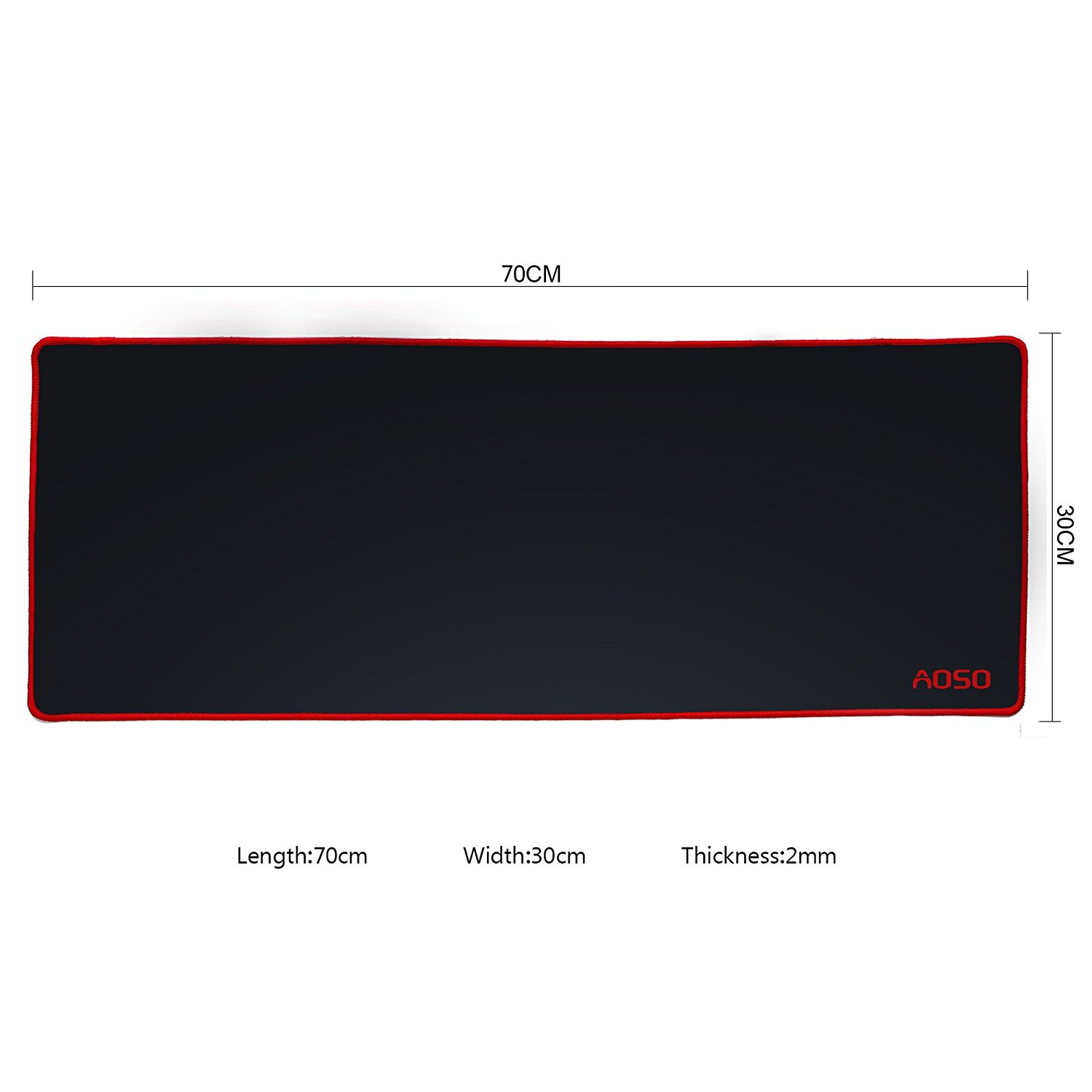 [Nur 7,79€] AOSO Gaming Mousepad Wasserdicht für Professionelle Gamer - Rot