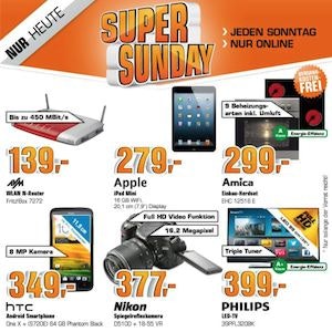 Übersicht der Saturn Super Sunday Angebote - Nikon D5100 für 377€