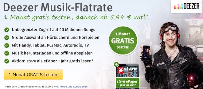 Deezer stern aktion