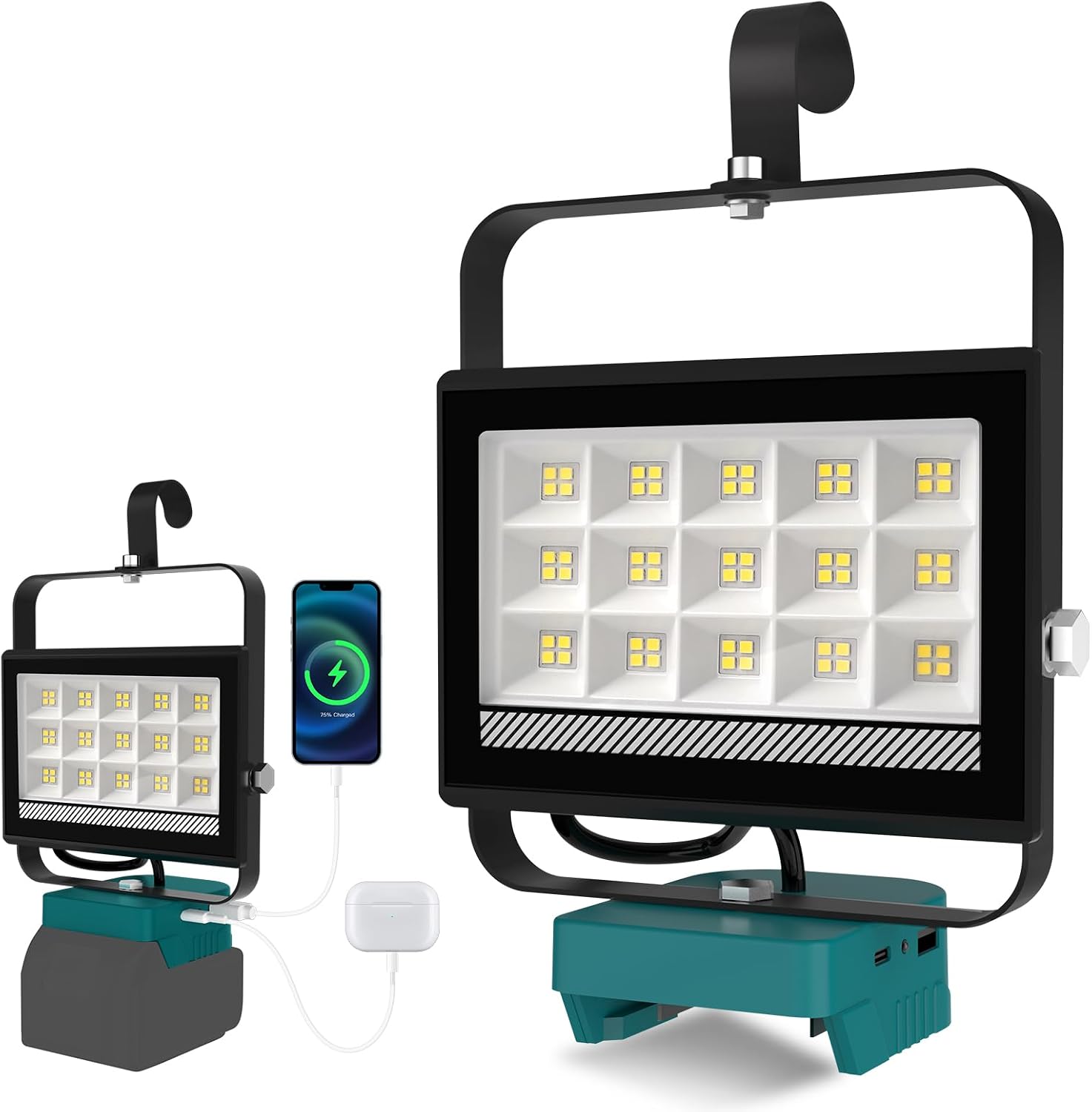 T-SUN LED Akku Lampe,kompatibel mit Makita 18V Akkus,60W LED Arbeitsleuchte [Energieklasse A+++]