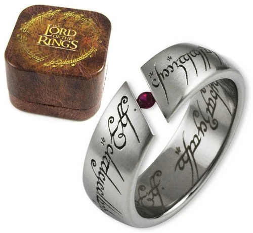 (Nur für Fans??) Herr der Ringe Ring mit rotem Rubin