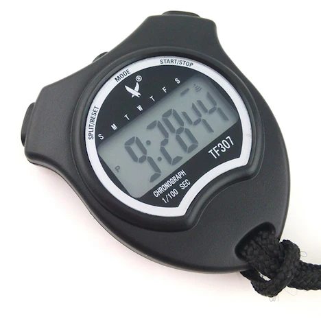 TF307 einreihig 5 Digit 2 Erinnerungen Digitales großer LCD-Display Sport Stoppuhr