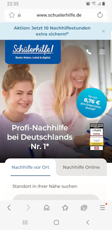 2 kostenlose Nachhilfestunden bei Schülerhilfe