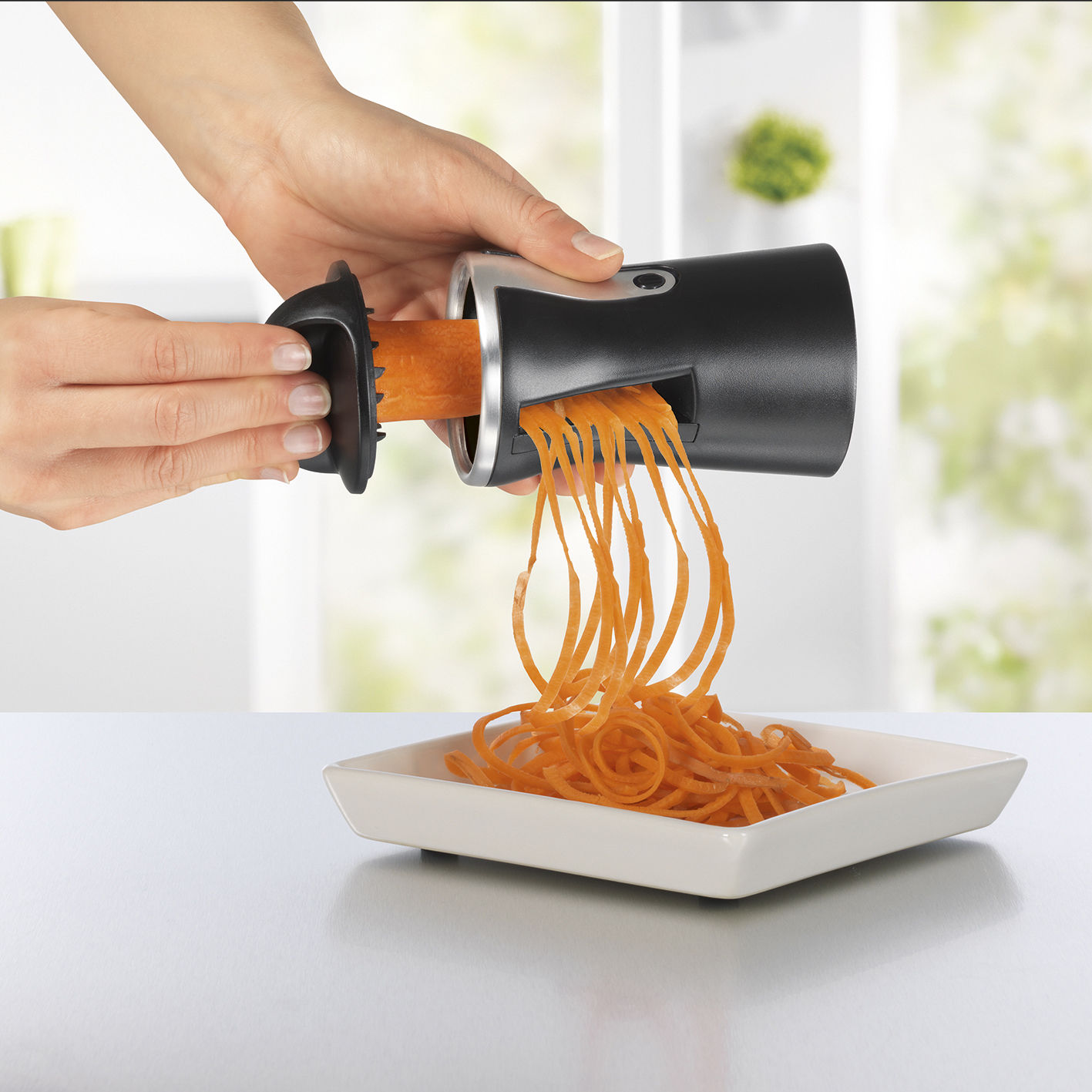 GOURMETmaxx Julienne Schneider Spiralschneider schwarz Edelstahl Gemüse Spiral 