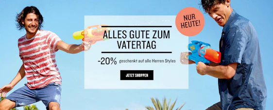 20% Rabatt auf alle Herren-Styles bei Tom Tailor - nur heute am Vatertag gültig