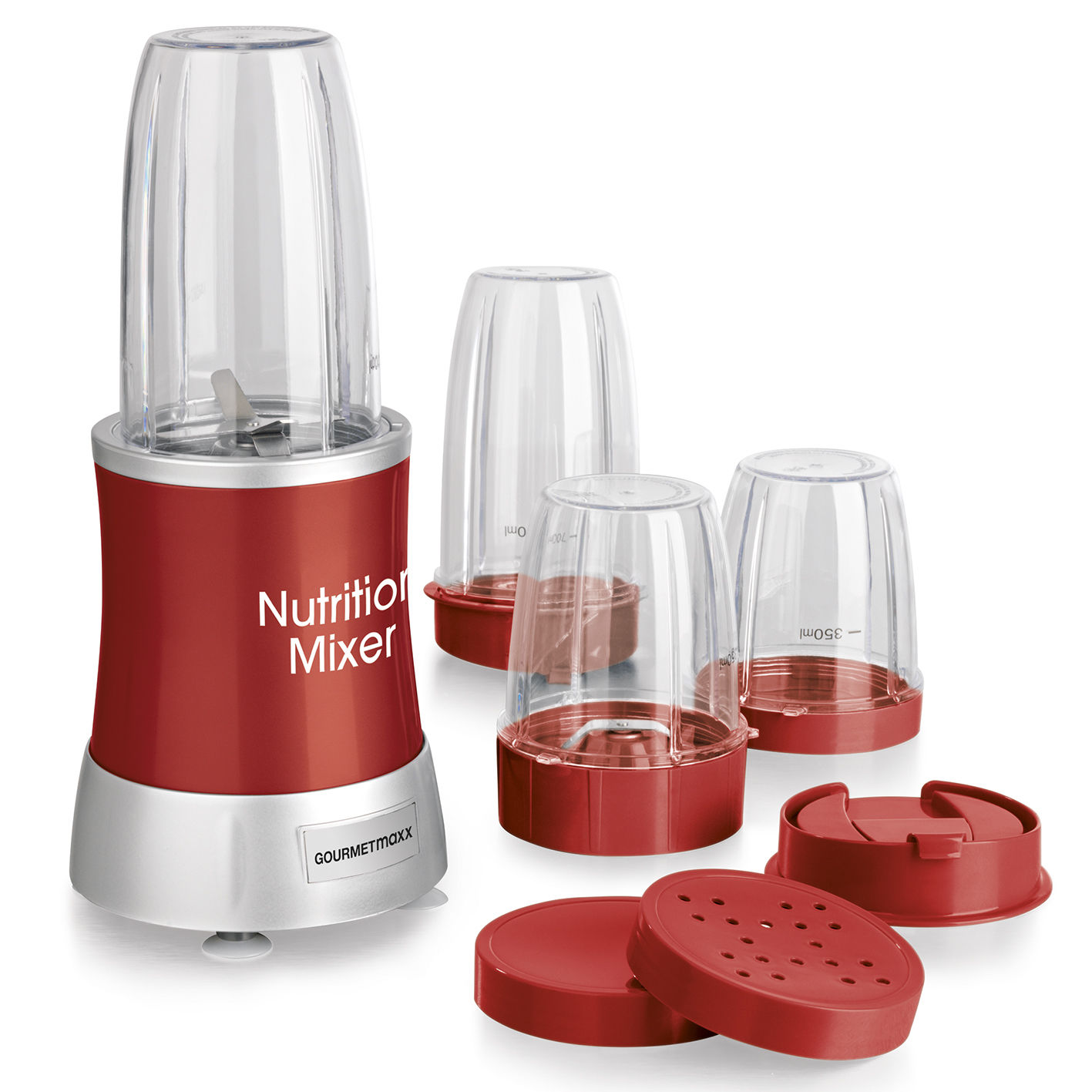 GOURMETmaxx Nutrition Mixer 13-tlg. 700 W in Rot, B-Ware