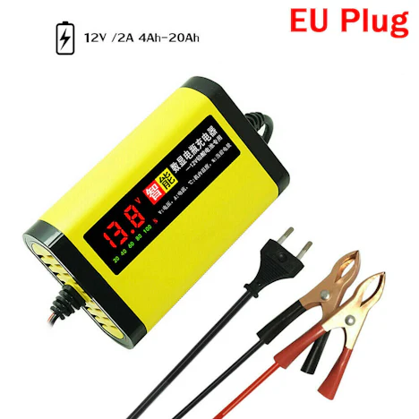 Auto Ladegerät 12V 2A Vollautomatisches AGM GEL Intelligentes LCD-Display DE