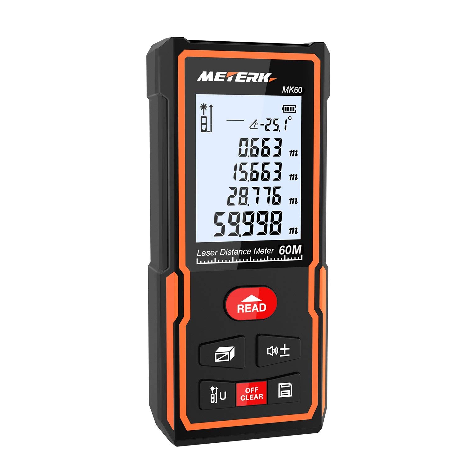 Laser Entfernungsmesser LCD Display Hintergrundbeleuchtung Elektronische Ebene (60m)