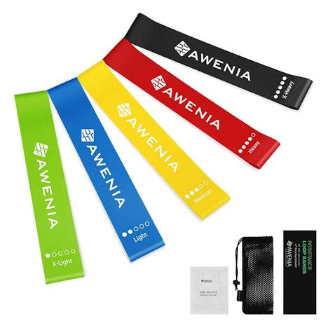 Awenia Widerstandsbänder Set 4 Klimmzugbänder Latex Fitnessübungsbänder Pull up Assistenzbänder