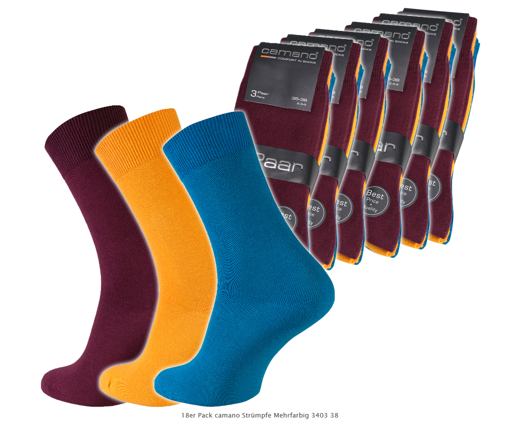 18 Paar camano-Strümpfe für 10€
