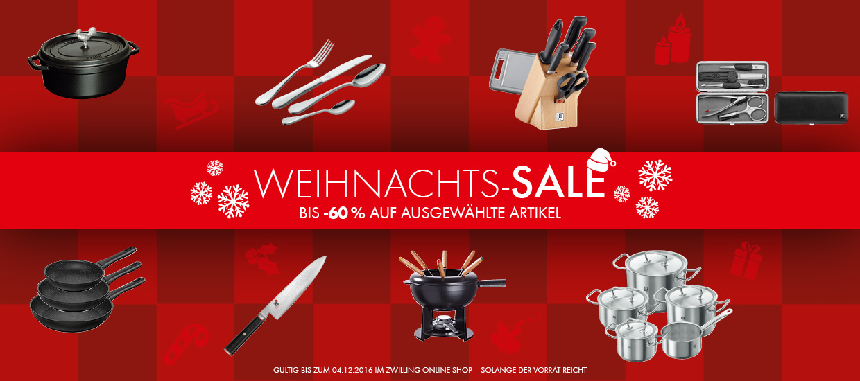 Weihnachtssale bei Zwilling - kombinierbar mit bis zu 15% Rabatt