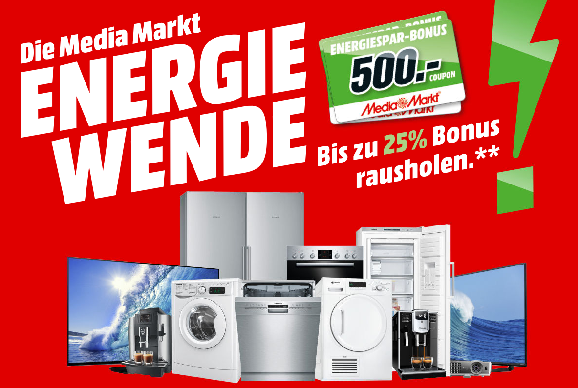 Media Markt-Energiewende – bis zu 25% Rabatt durch Geschenkgutscheine