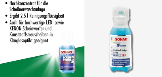 SONAX XTREME Scheibenreiniger für 2€ - Sommer-Konzentrat, Nano-Technologie, Xenon-verträglich