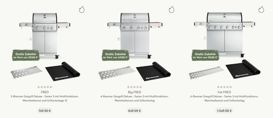 Gratiszubehör bei Burnhard - auf die Fred-Gasgrills und Zubehör ♨️