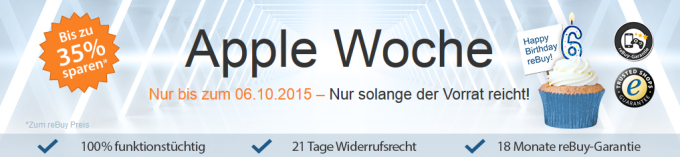 Günstige Apple iPhones und iPads bei Rebuy mit 18 Monaten Garantie - z.B. Apple iPad Air 2 128GB WiFi + Cellular für 530€ *UPDATE2*