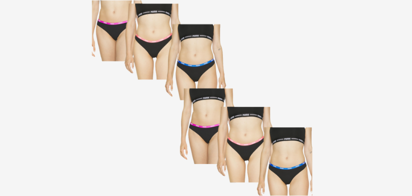 Puma Damen-Strings für 25€ - 6er Pack, Baumwoll-Mix, elastischer Farbbund