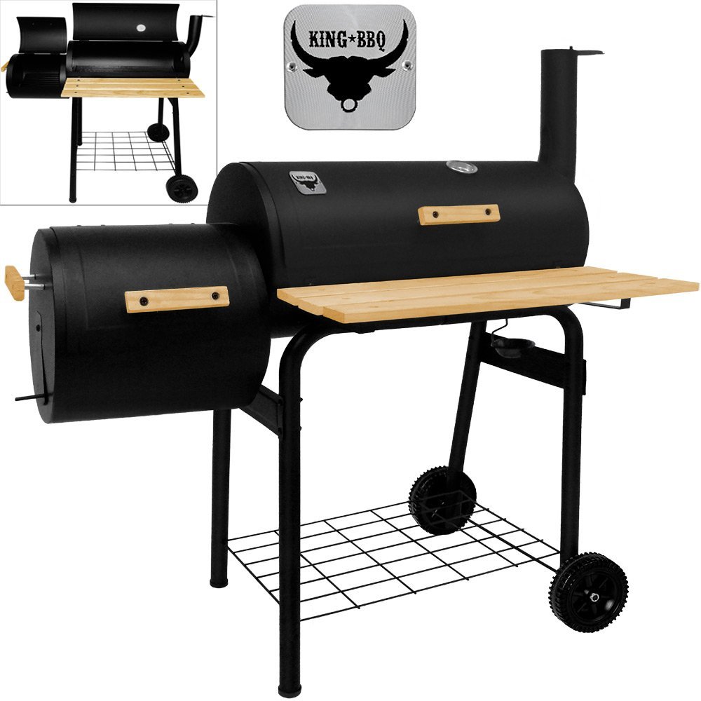 BBQ Smoker Grillstation für 66€ - Räuchergrill auf Rollen und mit 2 Kammern