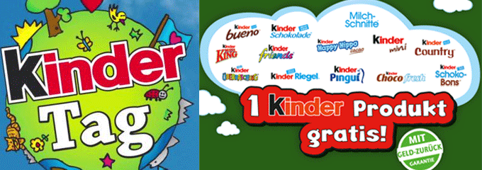 Kinder Produkt gratis am 20. September - zum Weltkindertag