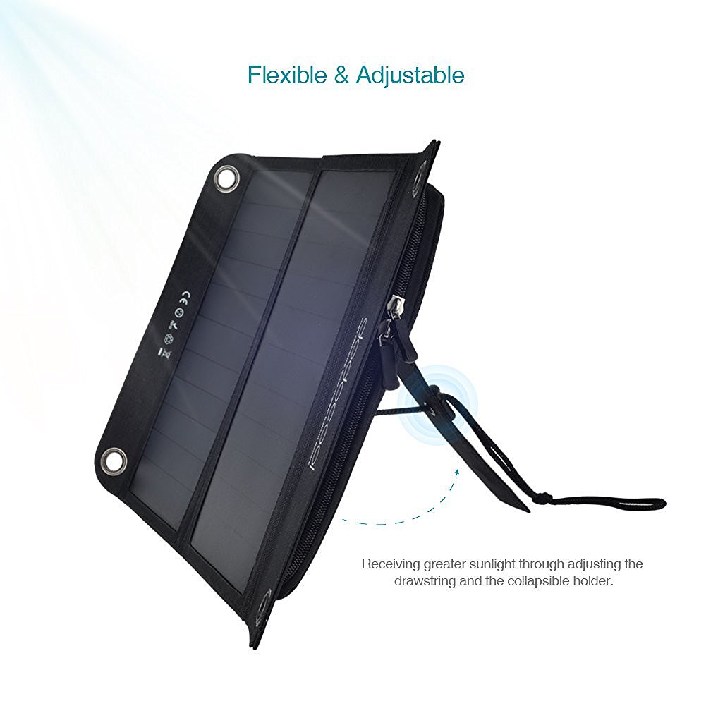 12W Solarladegerät 10000mAh 2-USB-Port Solar Power Bank für 38.99€