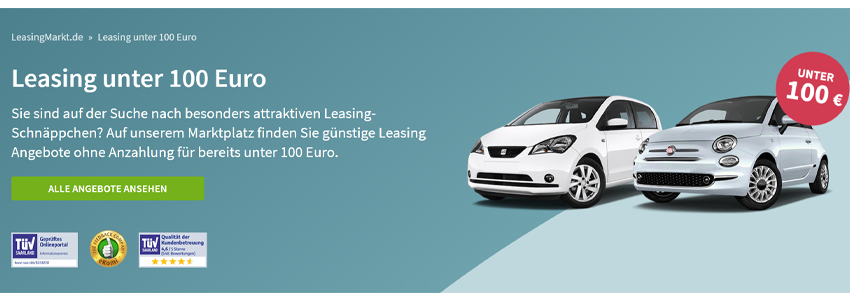 Keine Anzahlung! ❤️ Privat-Leasing-Angebote unter 100 Euro bei Leasingmarkt 🚘