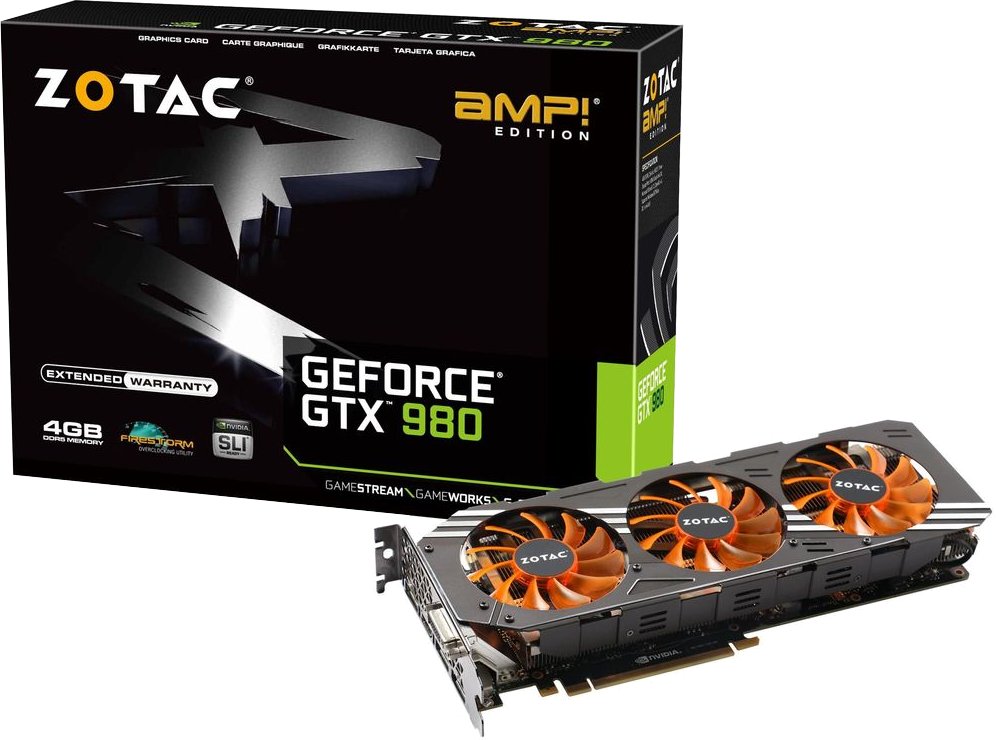 Zotac GeForce GTX 980 AMP! Edition mit 4GB DDR5, DirectX 12 und OpenGL 4.4 für ~335€