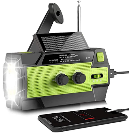 AONCO Solar Radio AM/FM/NOAA Kurbelradio Tragbar