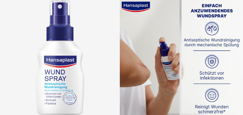 Hansaplast Wundspray für 2€ - antiseptisch, hautfreundlich, farblos